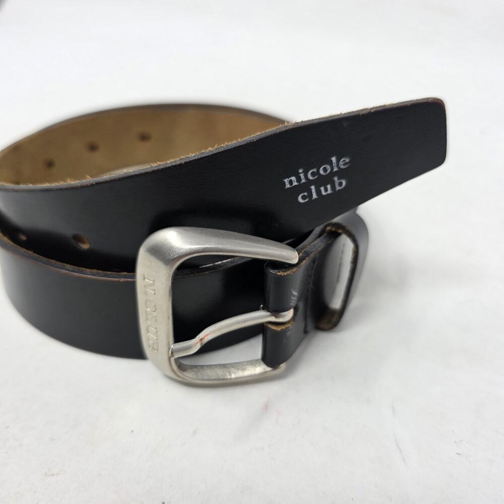 Nicole Club Belt Black Leather 1" Size 32 N.CLUB